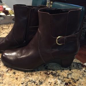 Chocolate brown, leather boot